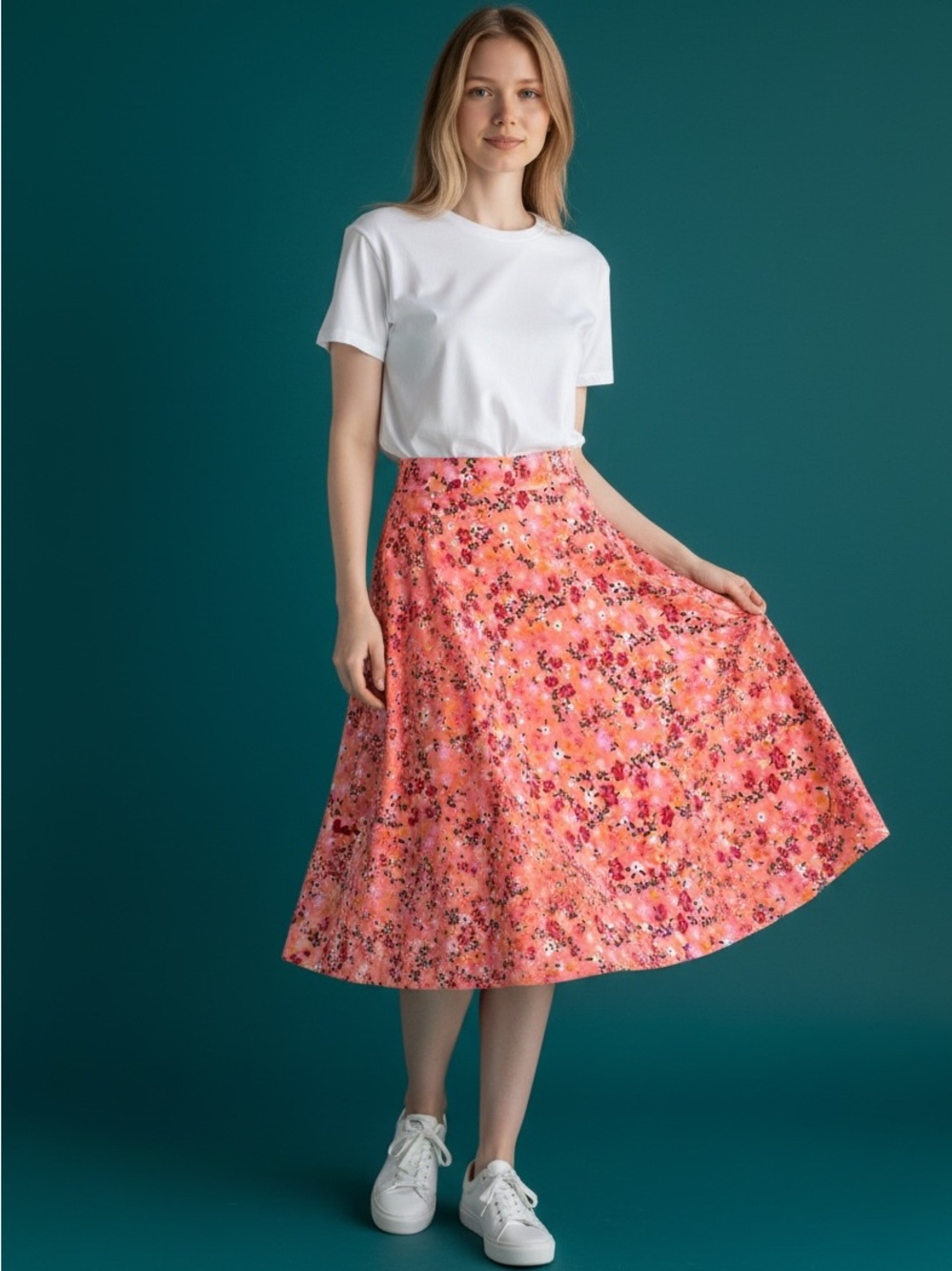 Flor Pink A-Line Skirt And line green flowy skirt. Good deal! $5.00 each